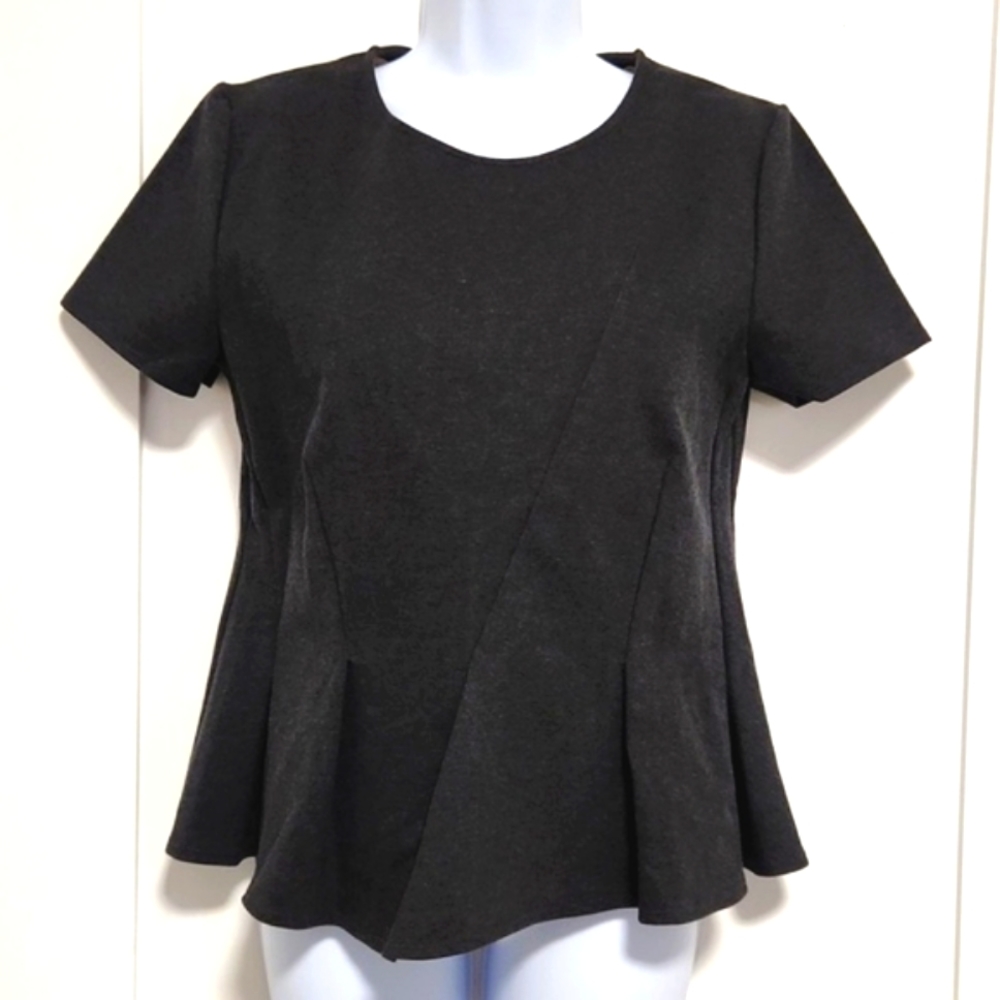 J. Crew Grey Pleated Structured Top